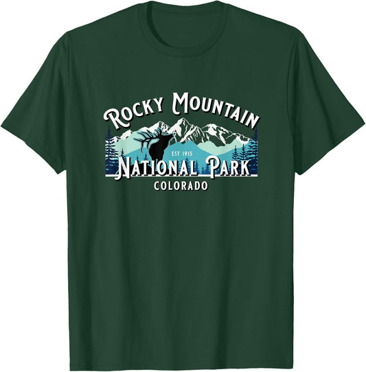 Vintage Rocky Mountain National Park Colorado Souvenir T-Shirt - T-Shirt | Forest