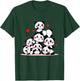 Kawaii Cute Baby Pandas with Red Hearts - Valentine's Day T-Shirt - T-Shirt | Forest