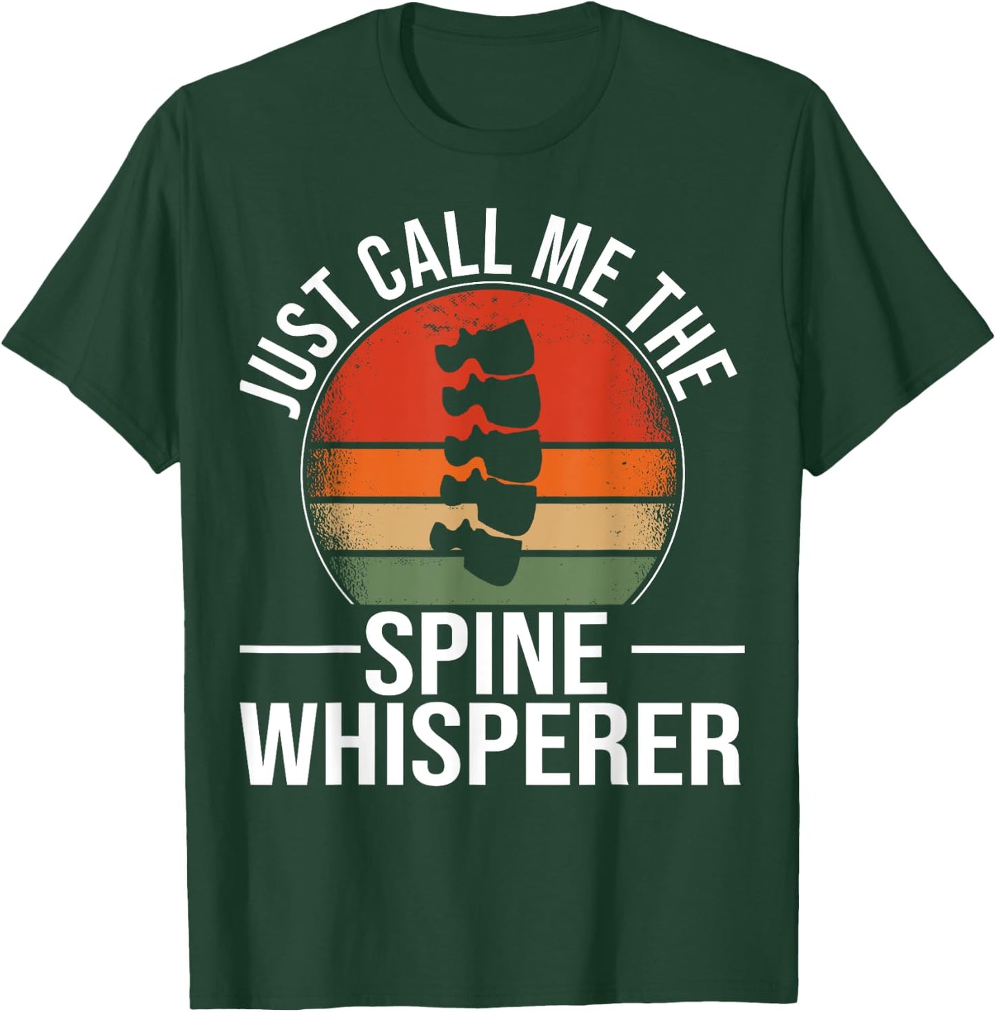 Chiropractor Vintage Muscle Retro Call me Spine Whisperer T-Shirt - T-Shirt | Forest