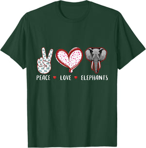 Love of Peace Elephant Gifts Women Children T-Shirt - T-Shirt | Forest