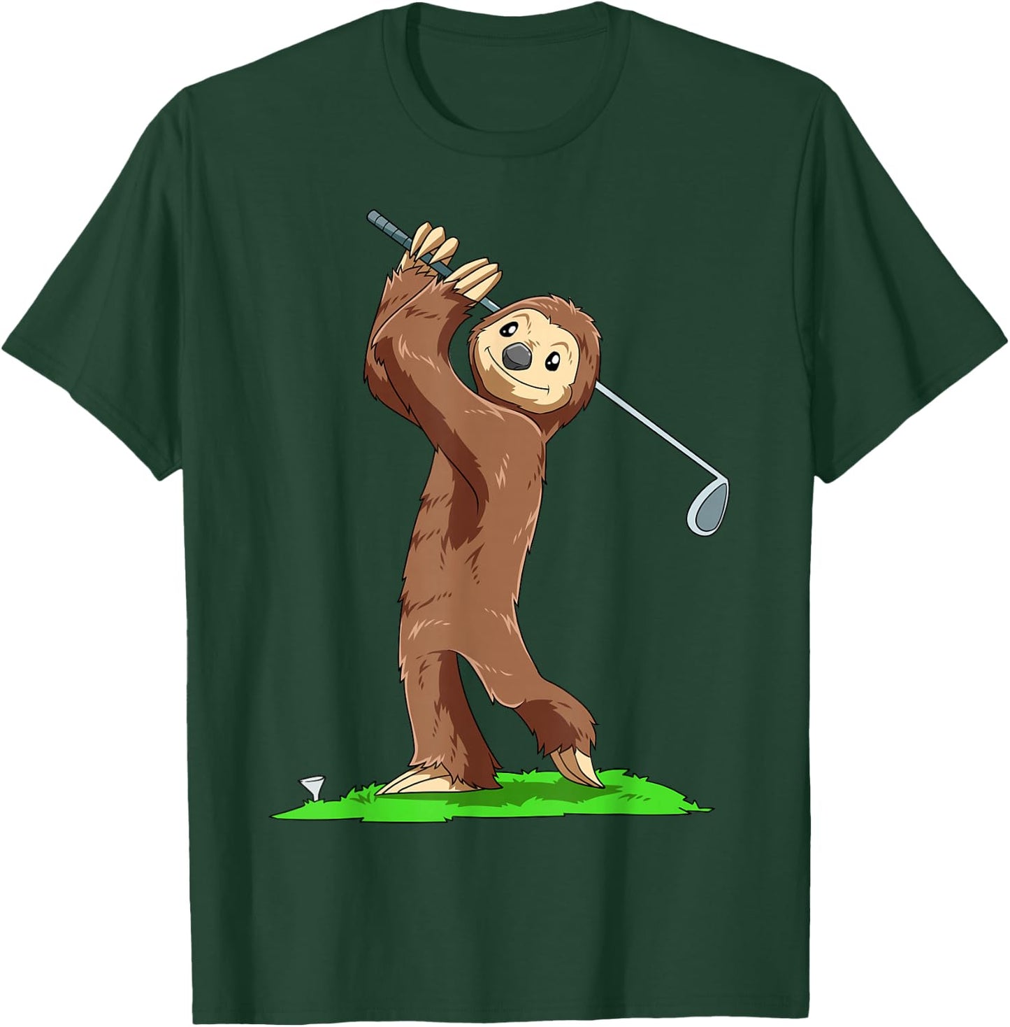 Sloth Golf Sloth Playing Golf Sloth Golfer T-Shirt - T-Shirt | Forest