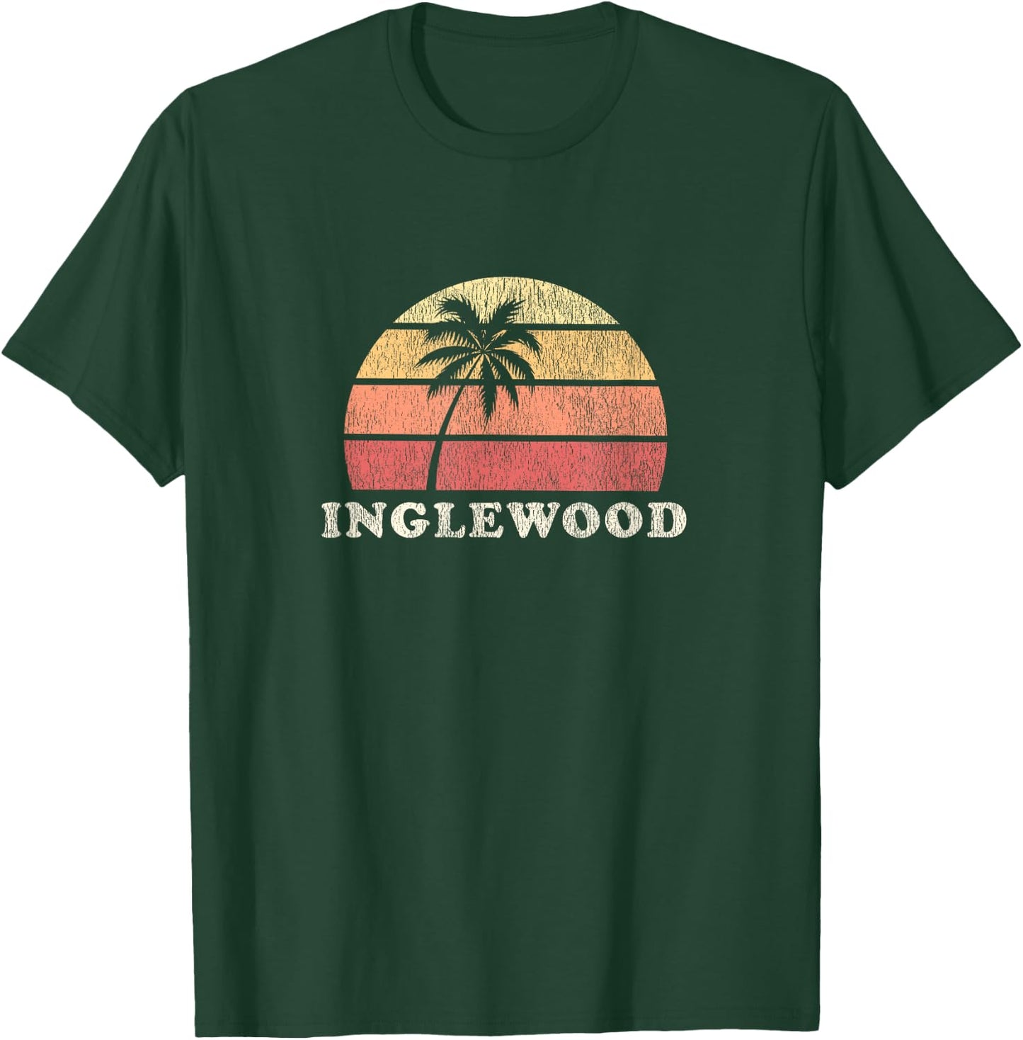 Inglewood CA Vintage 70s Retro Throwback Design T-Shirt - T-Shirt | Forest