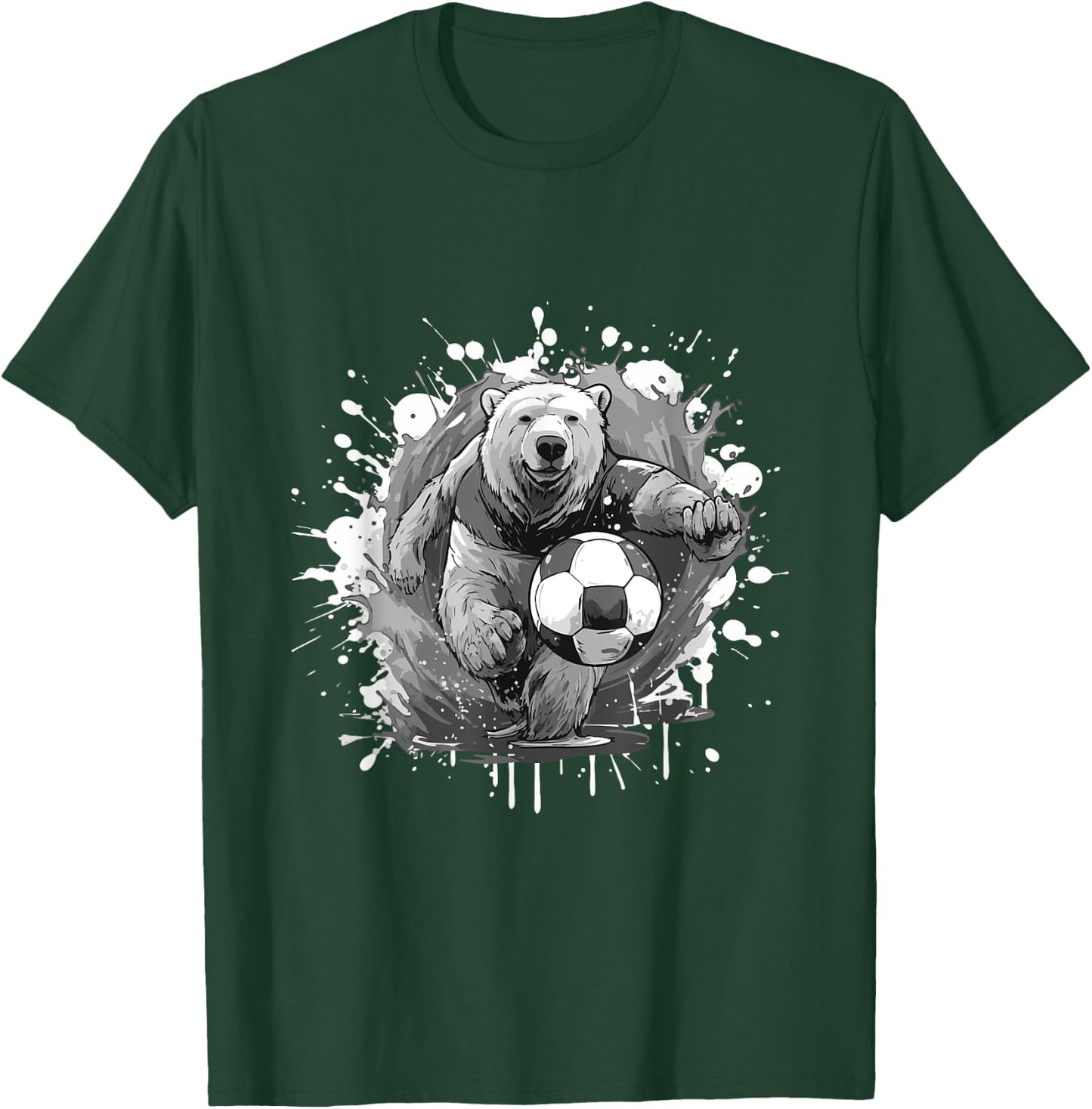 Polar Bear Playing Soccer Sports Team Animal T-Shirt - T-Shirt | Forest