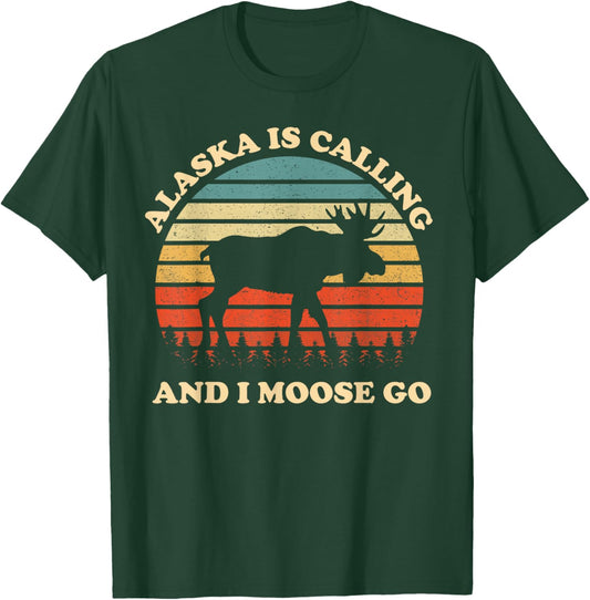 Alaska Moose Tourist Travel Funny T-Shirt - T-Shirt | Forest