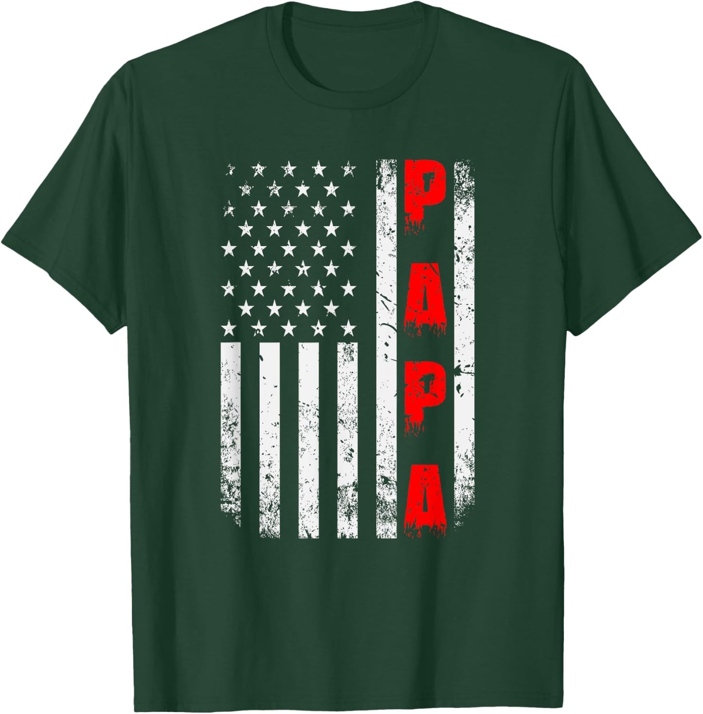 US Flag Papa Father T-Shirt - T-Shirt | Forest