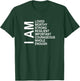I Am Words of Encouragement Affirmations Laws Of Attraction T-Shirt - T-Shirt | Forest