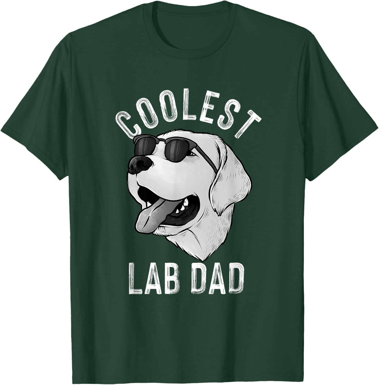 Funny Coolest Lab Dad Gift White Labrador Dog Lover Men T-Shirt - T-Shirt | Forest