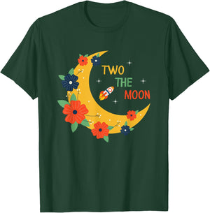 Girl's Two the Moon Shirt - Toddler 2nd Birthday Gift T-Shirt - T-Shirt | Forest
