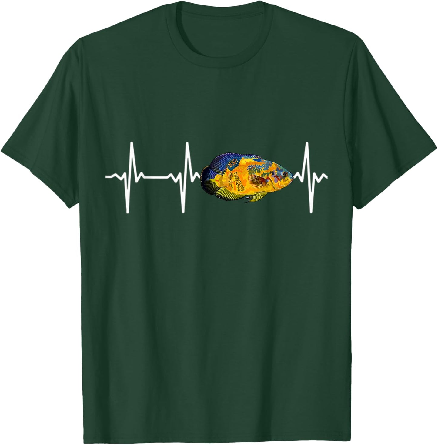 Oscar Fish Heartbeat For Fishkeeping Aquarium Lovers T-Shirt - T-Shirt | Forest