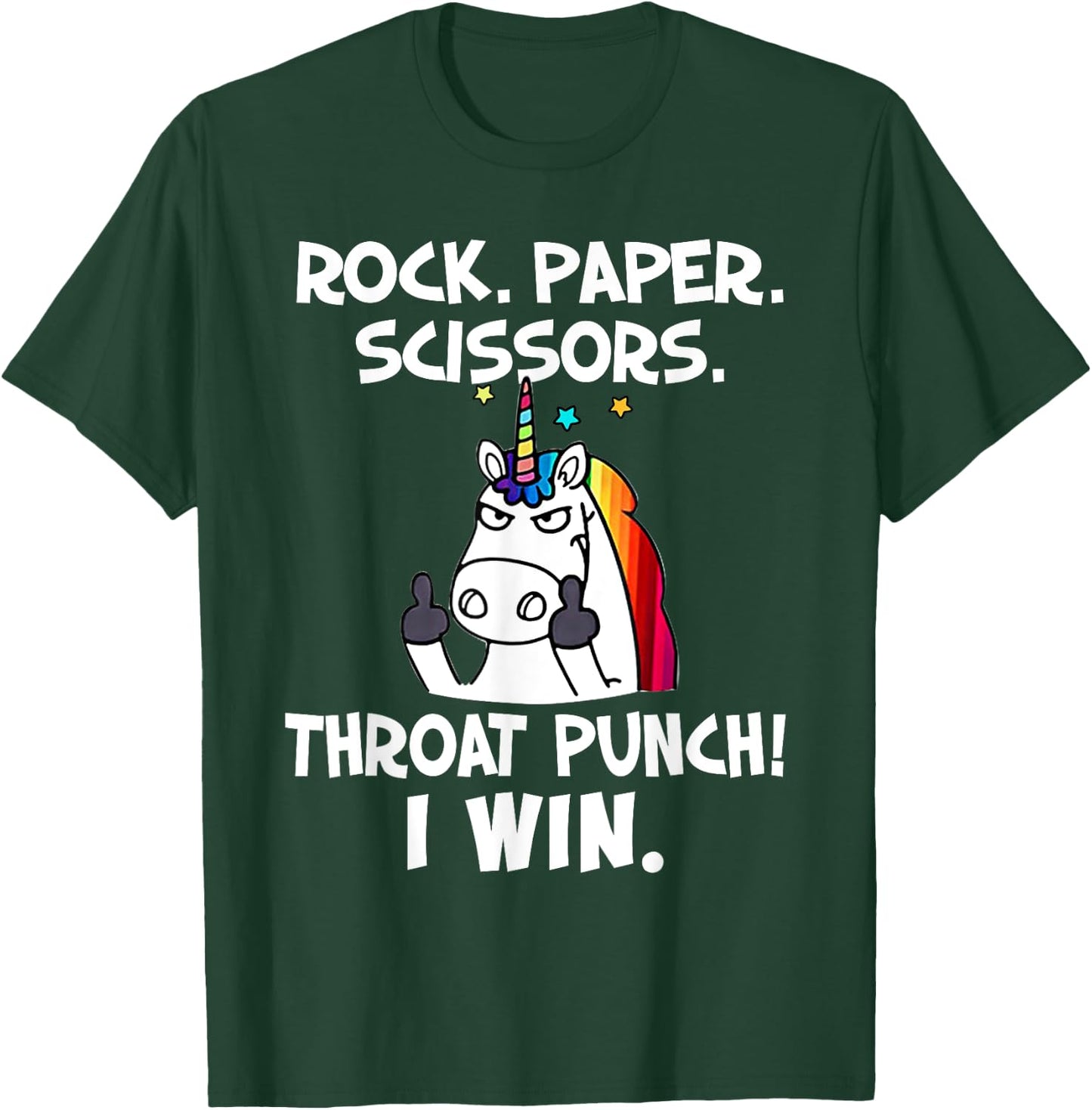 Rock Paper Scissors With The Coolest Unicorn Ever T-Shirt - T-Shirt | Forest