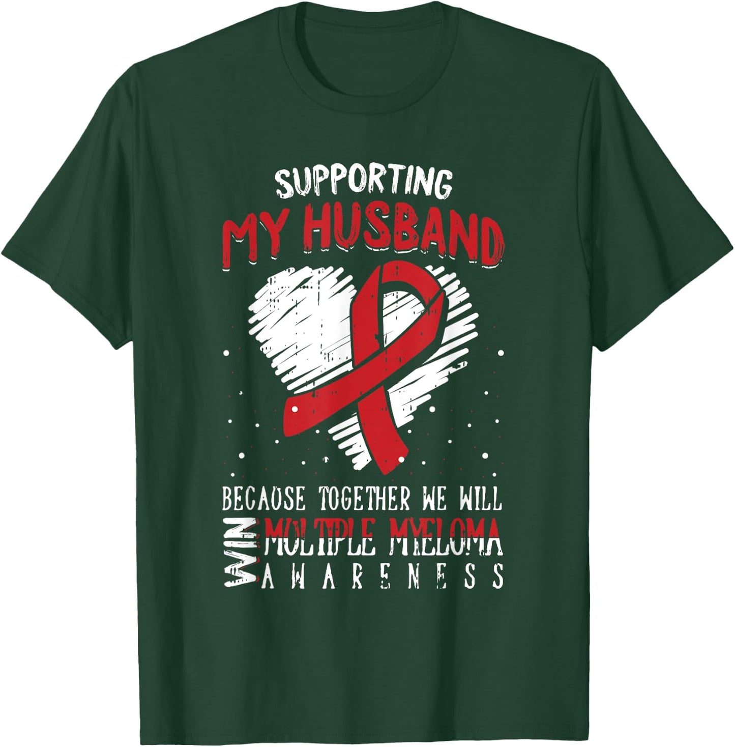 My Husband Multiple Myeloma Awareness Ribbon Warrior Gifts T-Shirt - T-Shirt | Forest