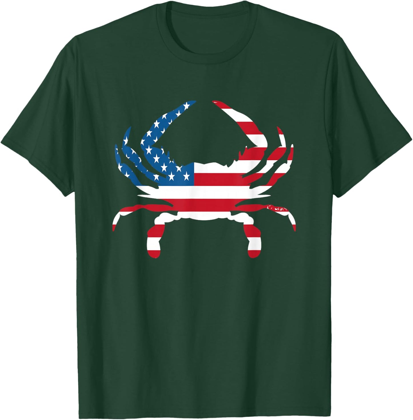 Crab Vintage American Flag T-Shirt - T-Shirt | Forest