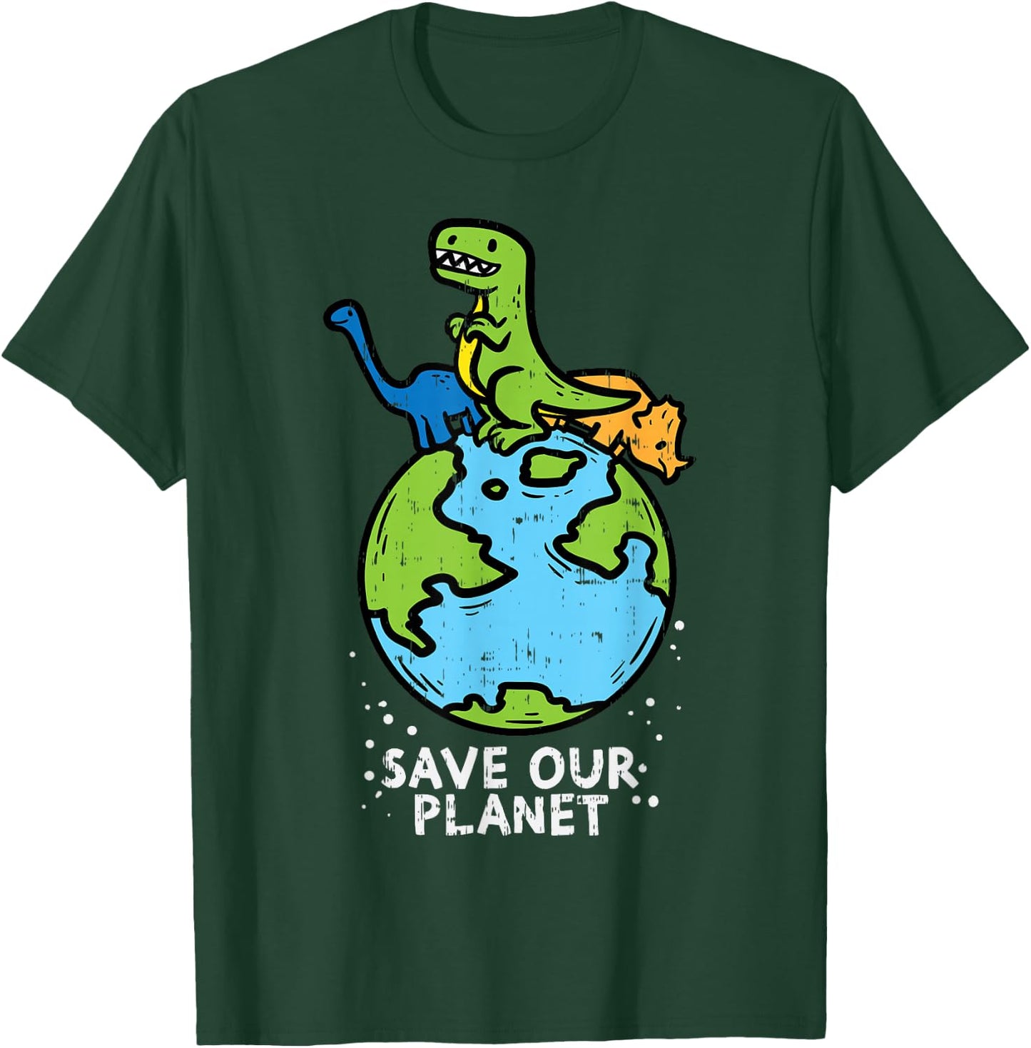 Dinosaurs Save Our Planet Cute Earth Day Boys Kids Gift Small T-Shirt - T-Shirt | Forest