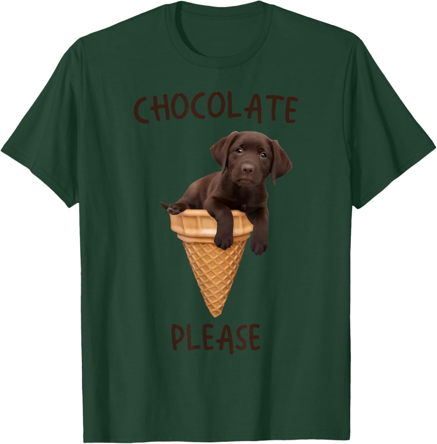 Chocolate Lab Waffle Cone Ice Cream Cute Labrador Puppy Dog Women Kids T-Shirt - T-Shirt | Forest