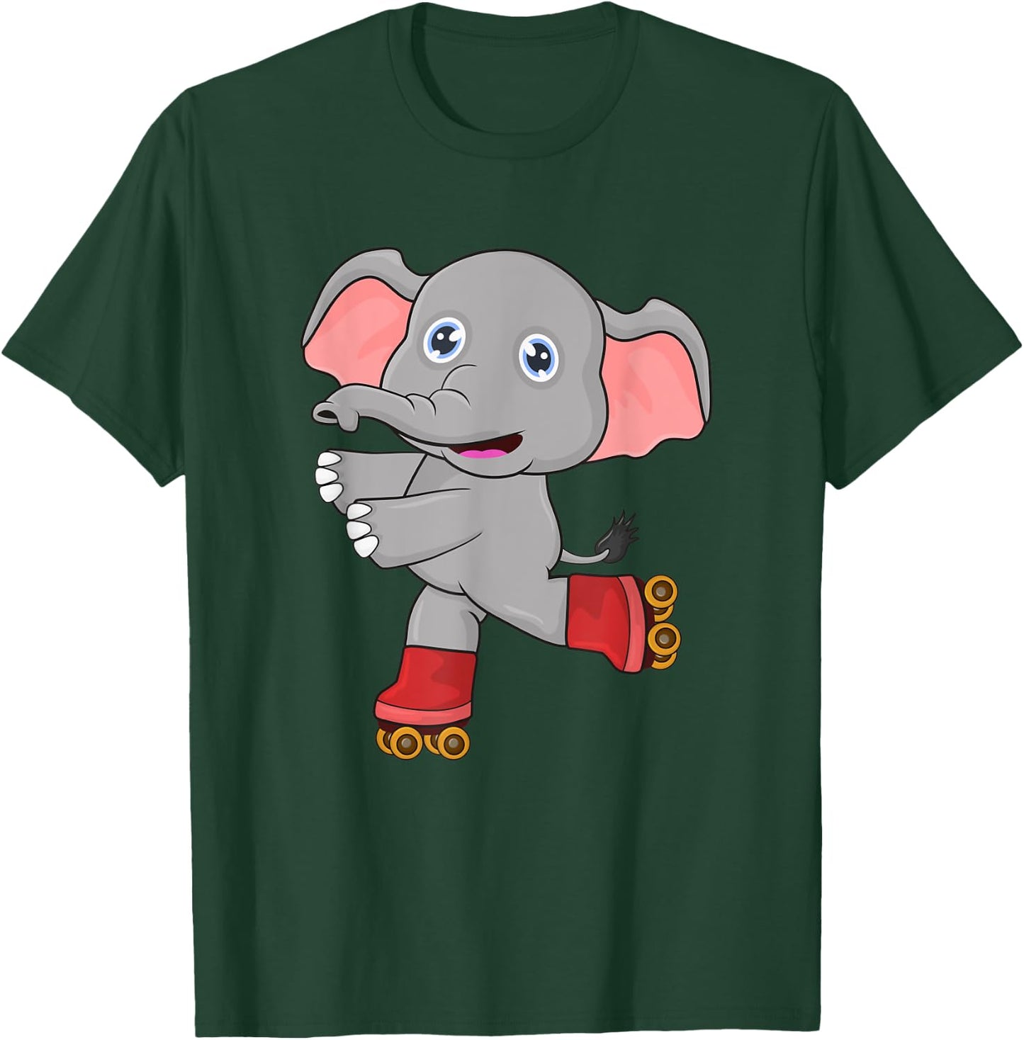 Elephant on roller skates T-Shirt - T-Shirt | Forest