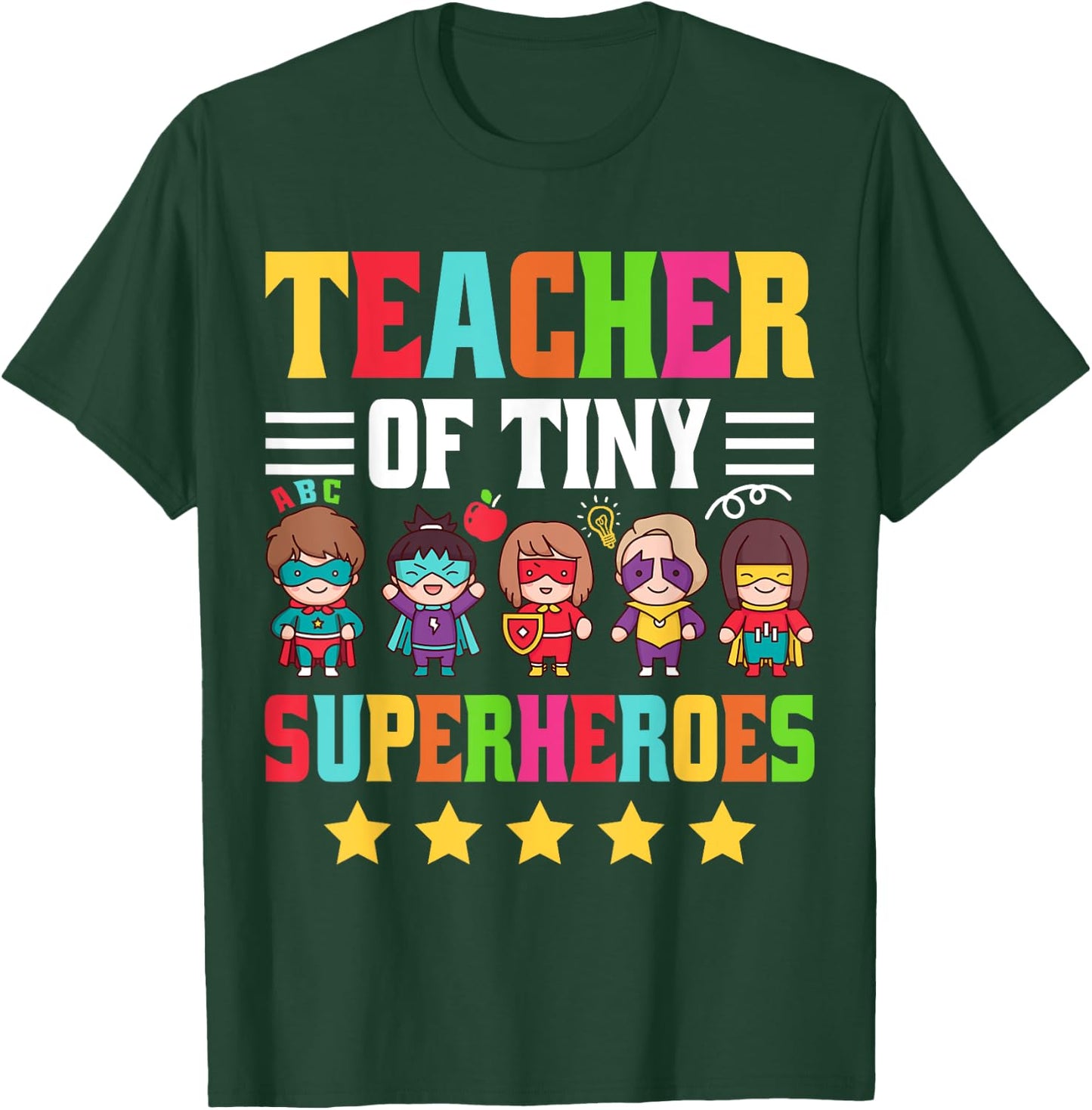 Pre-K Teacher Early Childhood Preschool Pre-K Teacher Of Tiny Superheroes - -Adults, Black, Small, Short Sleeve T-Shirt - T-Shirt | Forest