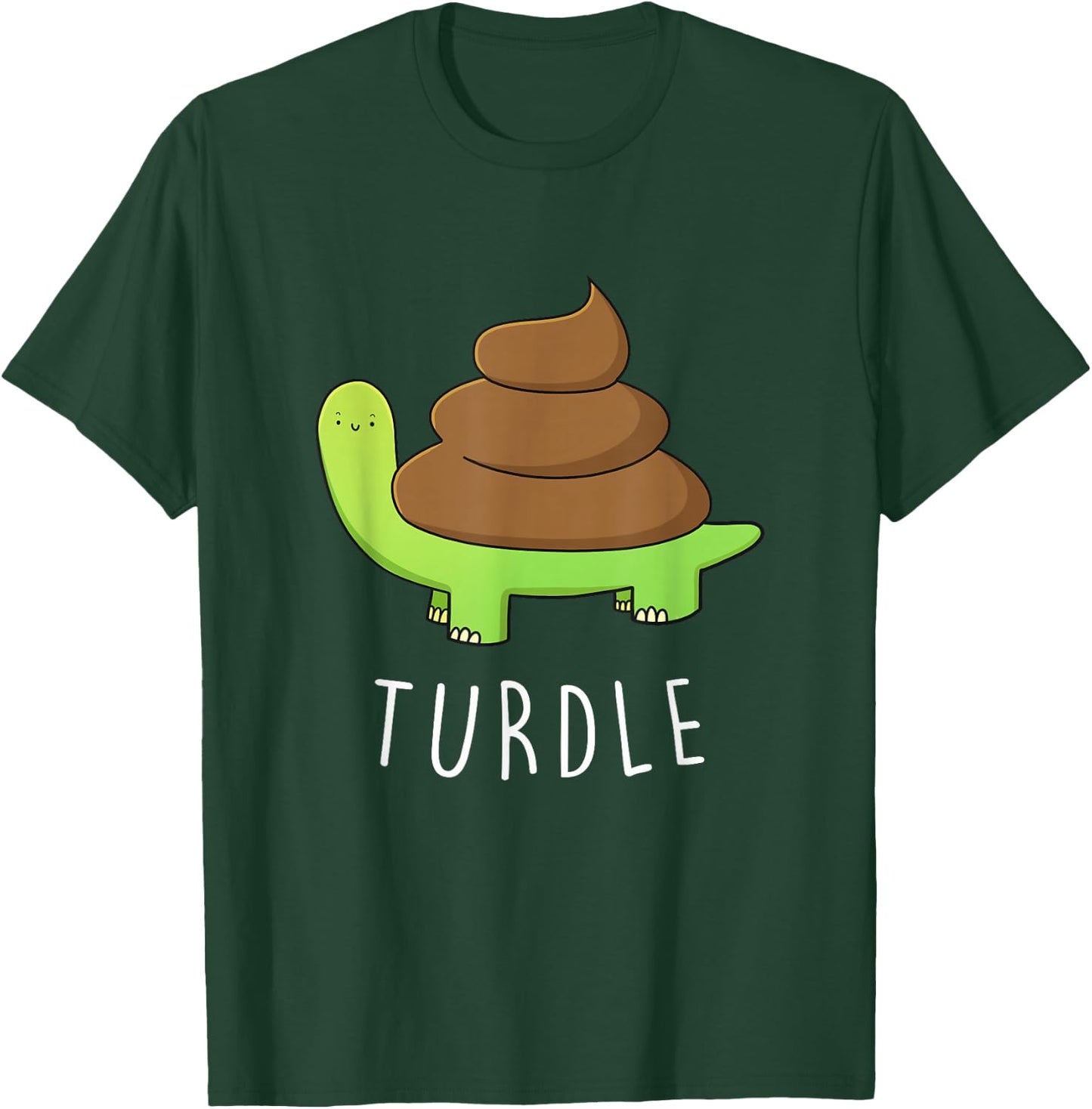 TURDLE Turtle Lover Poop Turd Pun Graphic Humor Novelty Gag T-Shirt - T-Shirt | Forest