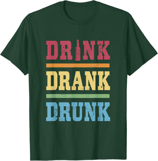 Retro Beer Drinker Drink Drank Drunk Funny T-Shirt - T-Shirt | Forest