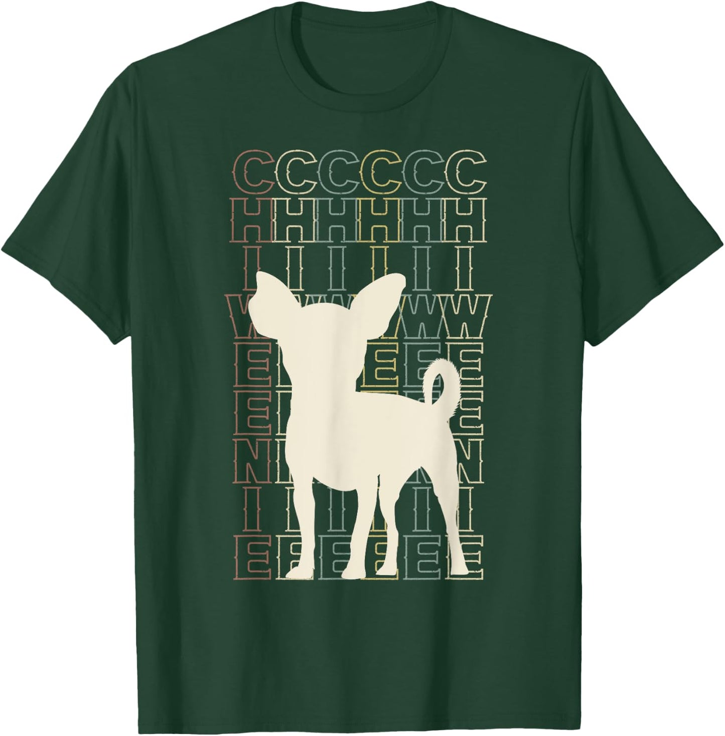 Cute Retro Chiweenie Silhouette Gift design for Chiweenies T-Shirt - T-Shirt | Forest
