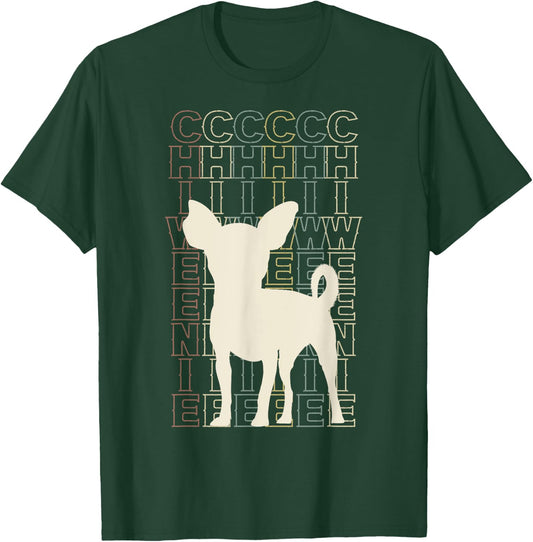 Cute Retro Chiweenie Silhouette Gift design for Chiweenies T-Shirt - T-Shirt | Forest