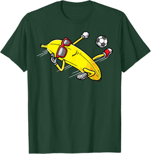 Banana Playing Soccer Fruit Soccer Player T-Shirt - T-Shirt | Forest