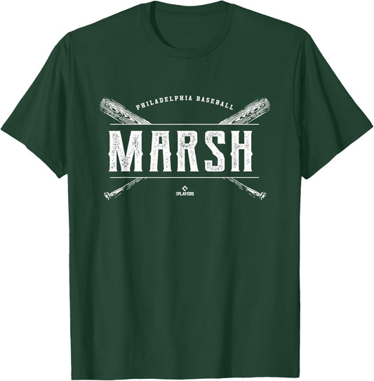 Vintage Baseball Bat Gameday Brandon Marsh Philadelphia T-Shirt - T-Shirt | Forest