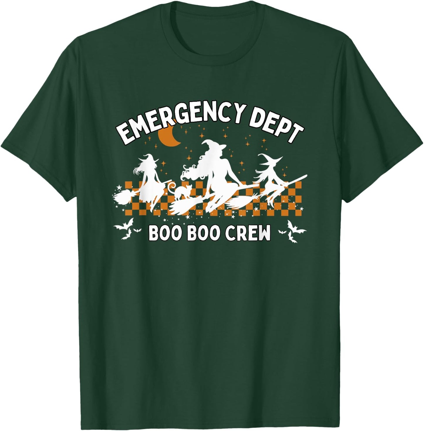 Boo Boo Crew Emergency Dept Halloween Retro ER Crew Apparel T-Shirt - T-Shirt | Forest