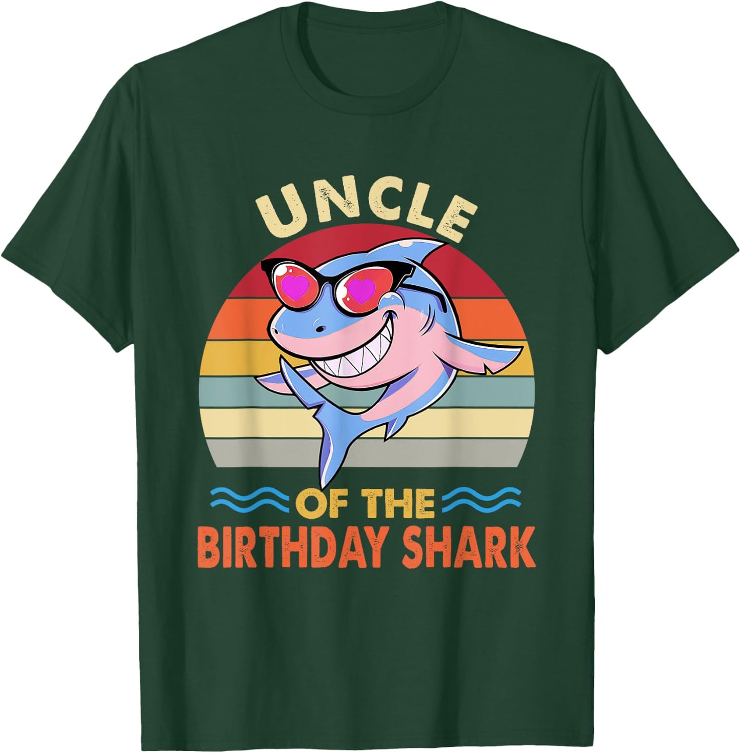 Uncle of the Shark Birthday Matching Family T-Shirt - T-Shirt | Forest
