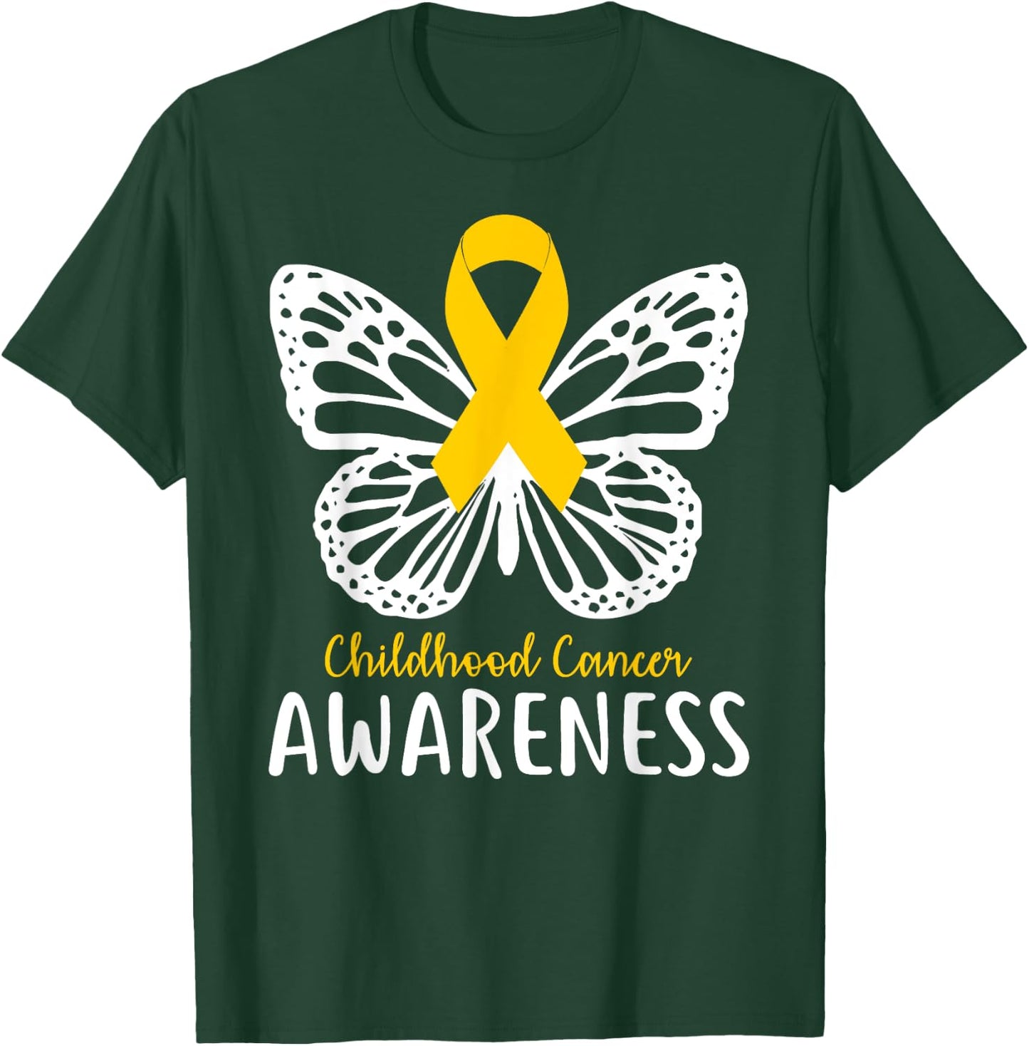 Pediatric Cancer Awareness Childhood Gifts Butterfly T-Shirt - T-Shirt | Forest
