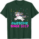 Unicorn Birthday Girl Gift Love Awesome Since 2017 T-Shirt - T-Shirt | Forest