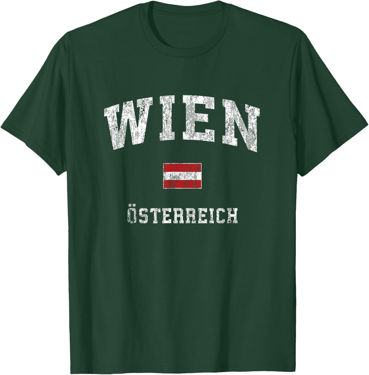Vienna Austria Vienna Vintage Athletic Sports Design T-Shirt - T-Shirt | Forest