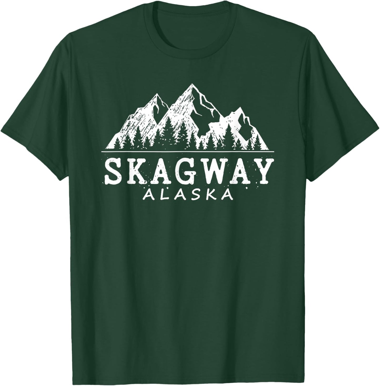 Skagway Alaska Vintage Mountains Nature Souvenir T-Shirt - T-Shirt | Forest