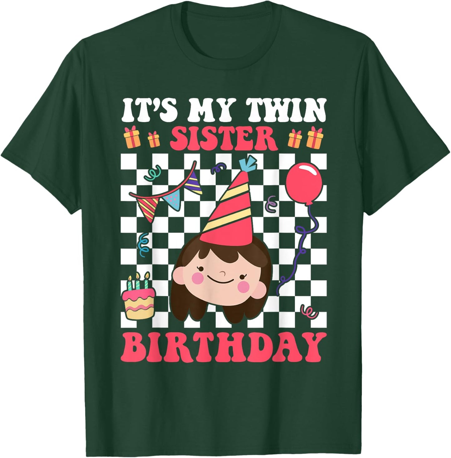 It's My Twin Sister Birthday Twins Matching Bday Party T-Shirt - T-Shirt | Forest