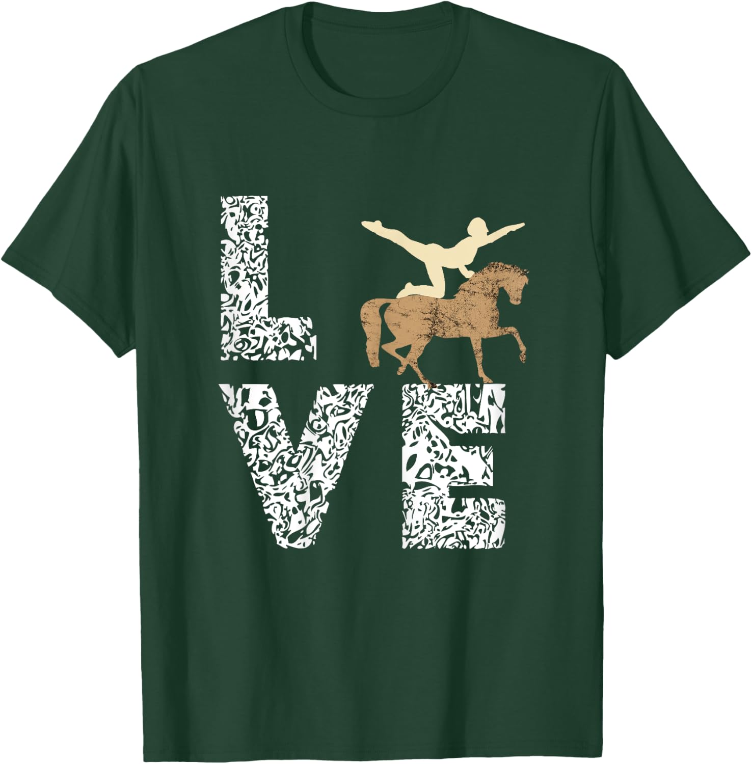 Pferdesport Reitsport Pferdenarr Vaulting Horses Acrobatics Gymnastics - Women's X-Small Black Short Sleeve Classic Fit Horse Riding T-Shirt - T-Shirt | Forest