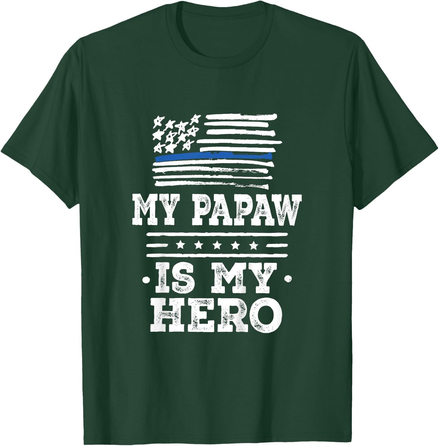 Kids Police Officer Papaw is my Hero T-Shirt - T-Shirt | Forest