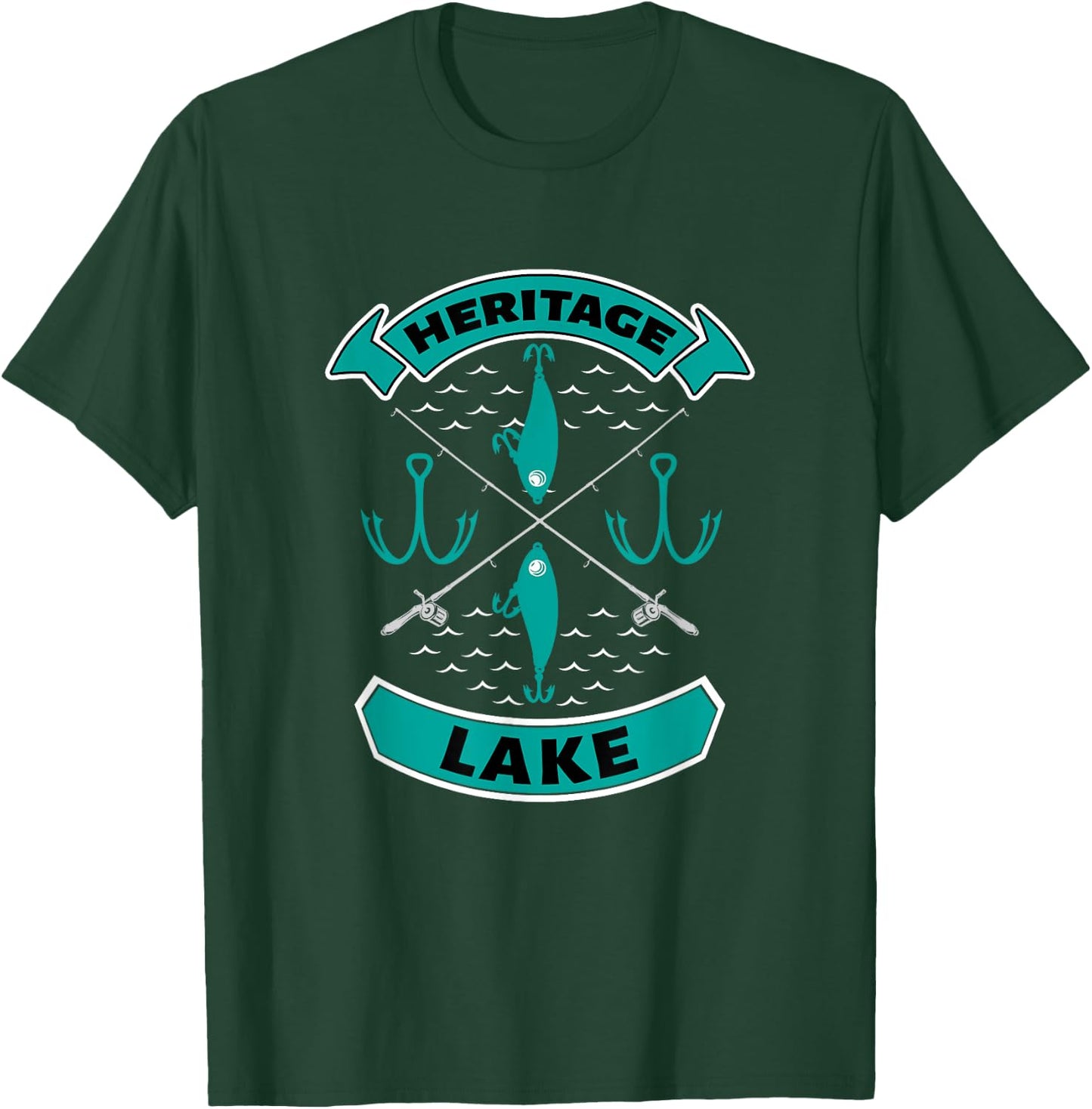 Heritage Lake Indiana Bass Fishing T-Shirt - T-Shirt | Forest