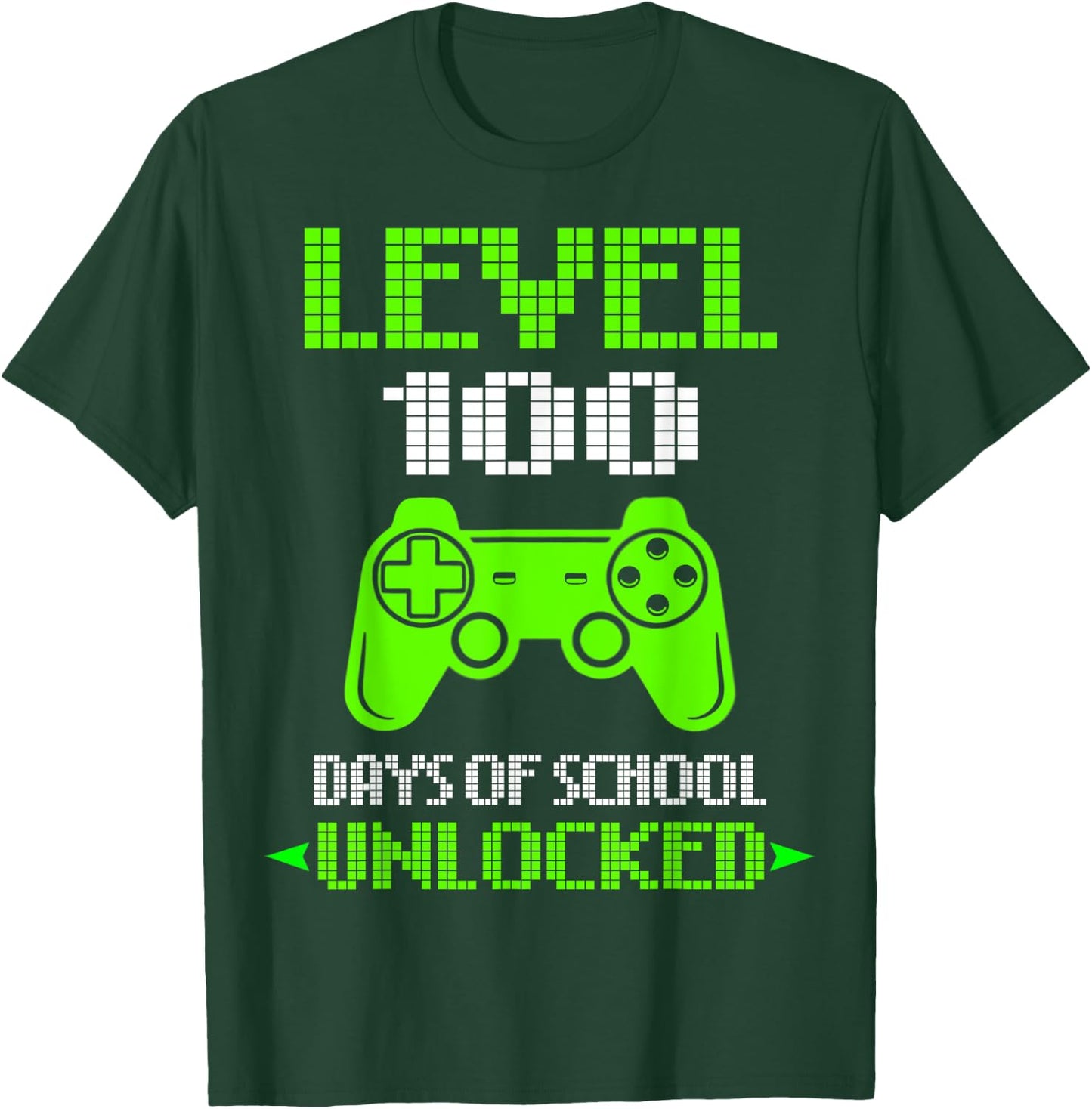 100th Day Of School Shirt Kids Video Games Boy Gift Gamer T-Shirt - T-Shirt | Forest