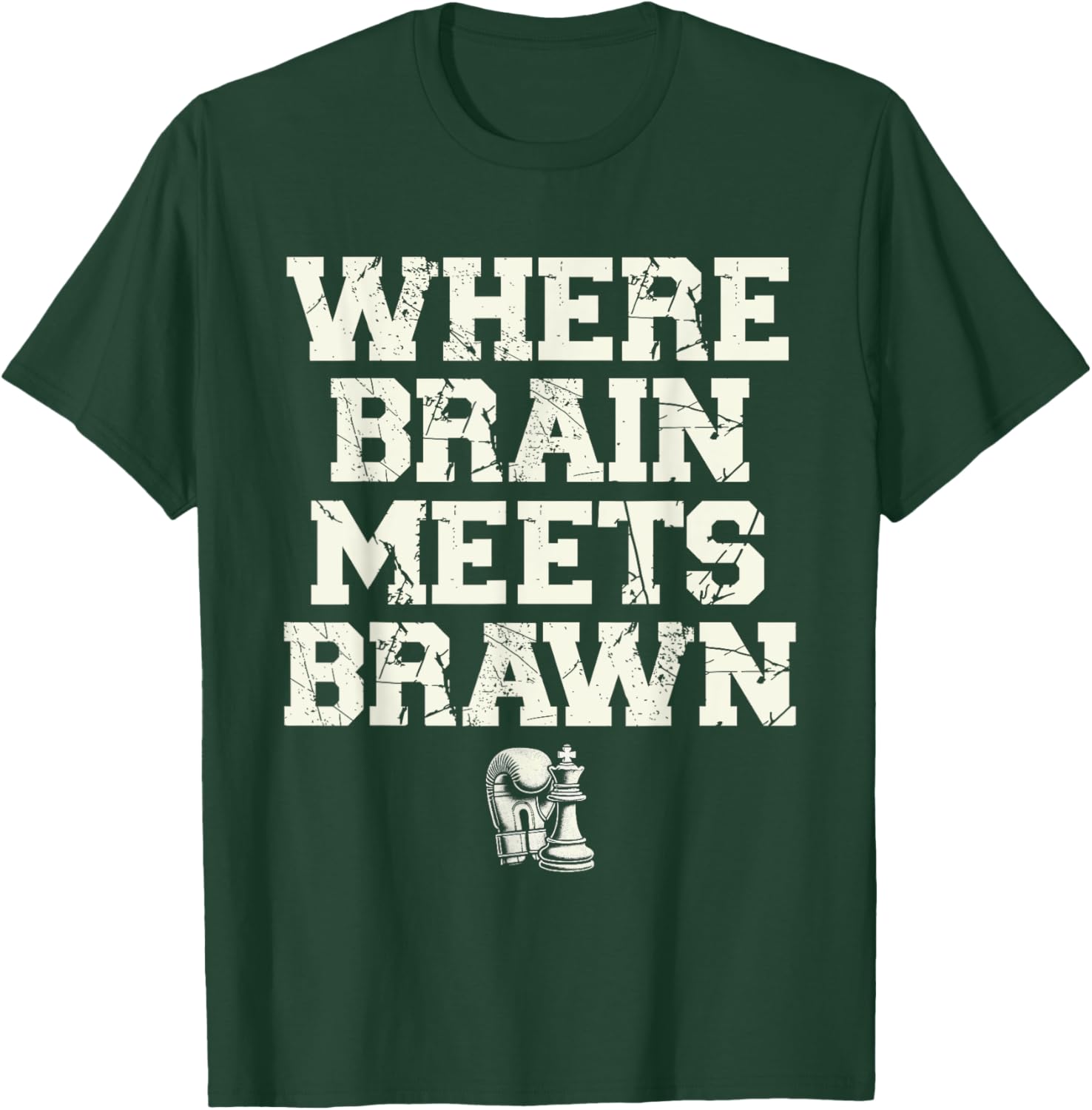 Where Brain Meets Brawn Chess Boxing Mind Sports T-Shirt - T-Shirt | Forest