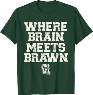 Where Brain Meets Brawn Chess Boxing Mind Sports T-Shirt - T-Shirt | Forest