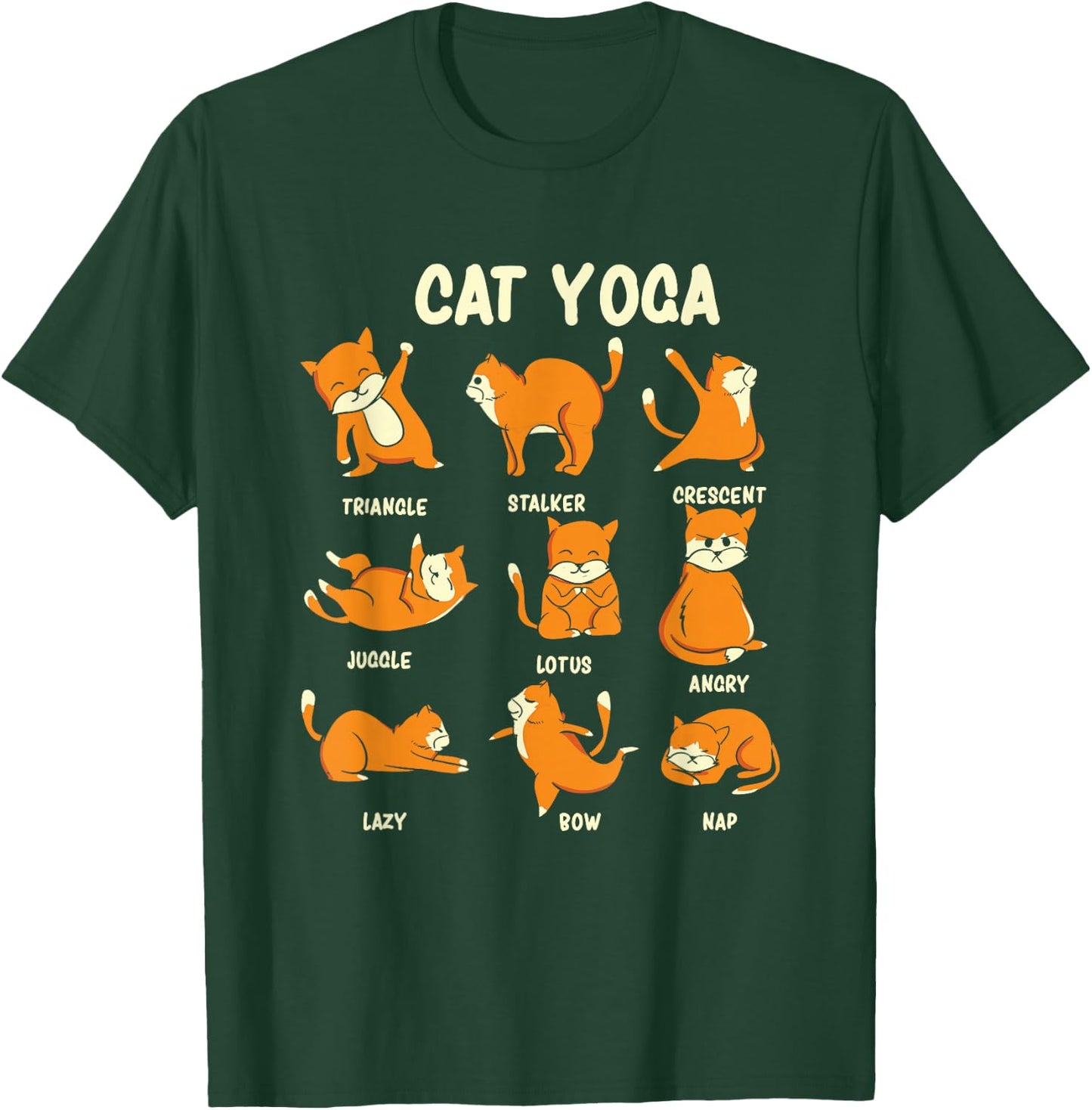 Funny Cat Yoga Poses Kitten Meditation T-Shirt - T-Shirt | Forest