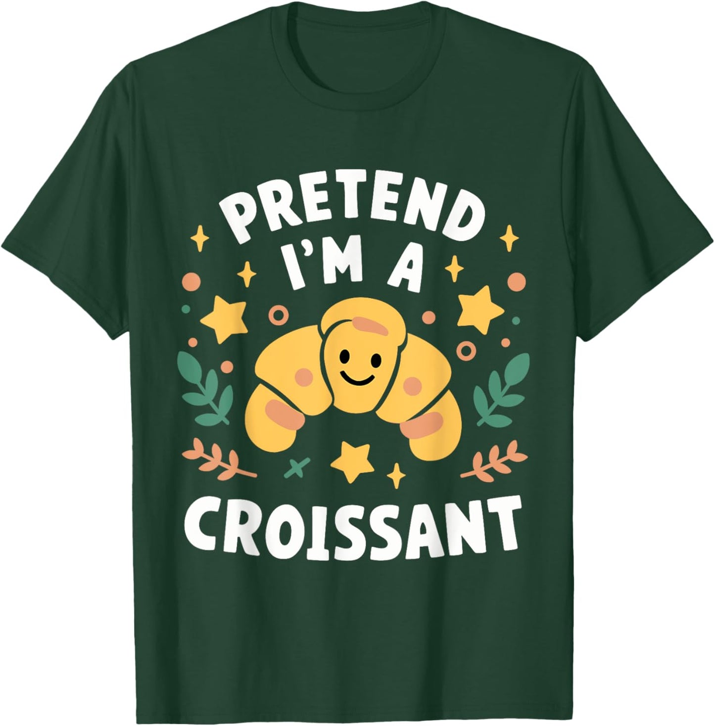 Pretend I'm A Croissant Funny Lazy Halloween Costume T-Shirt - T-Shirt | Forest