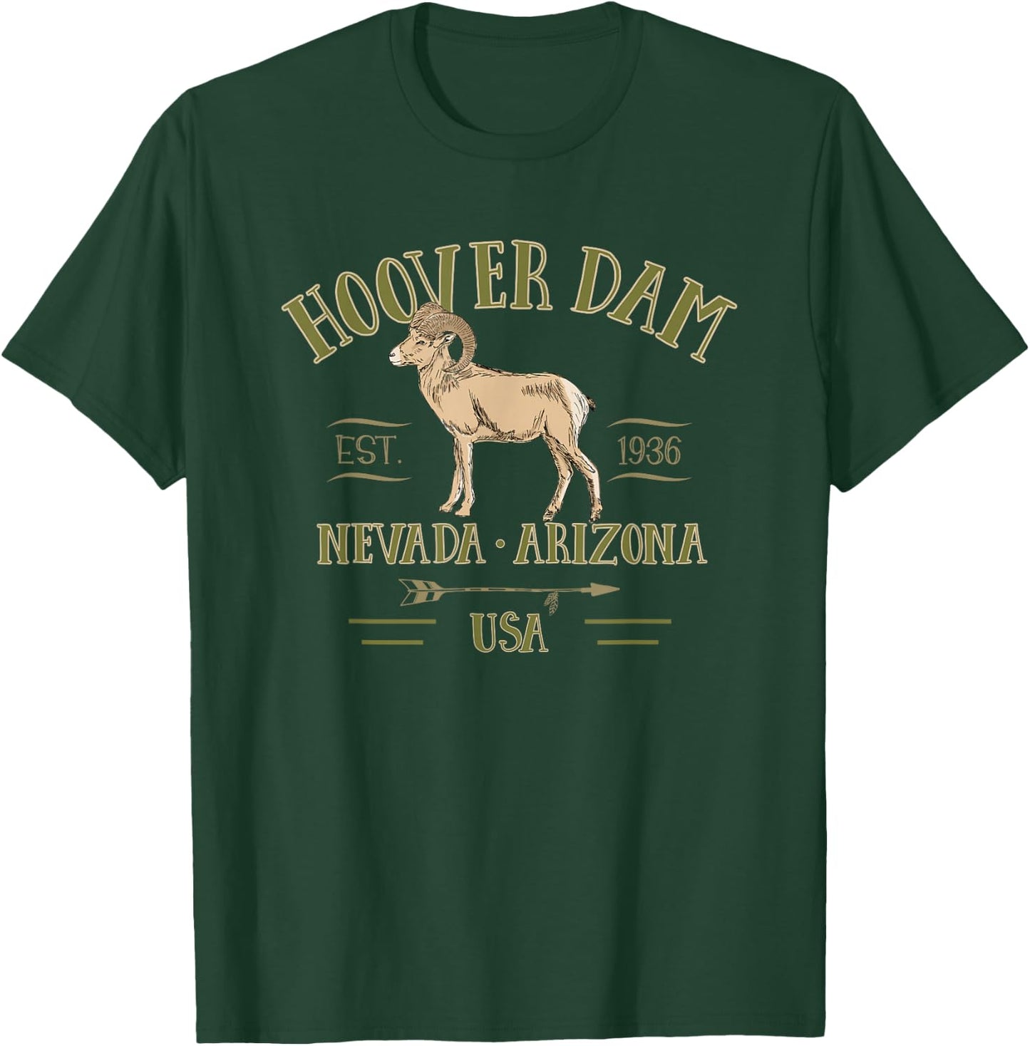 Hoover Dam Bigorn Sheep Nevada Arizona Souvenir T-Shirt - T-Shirt | Forest