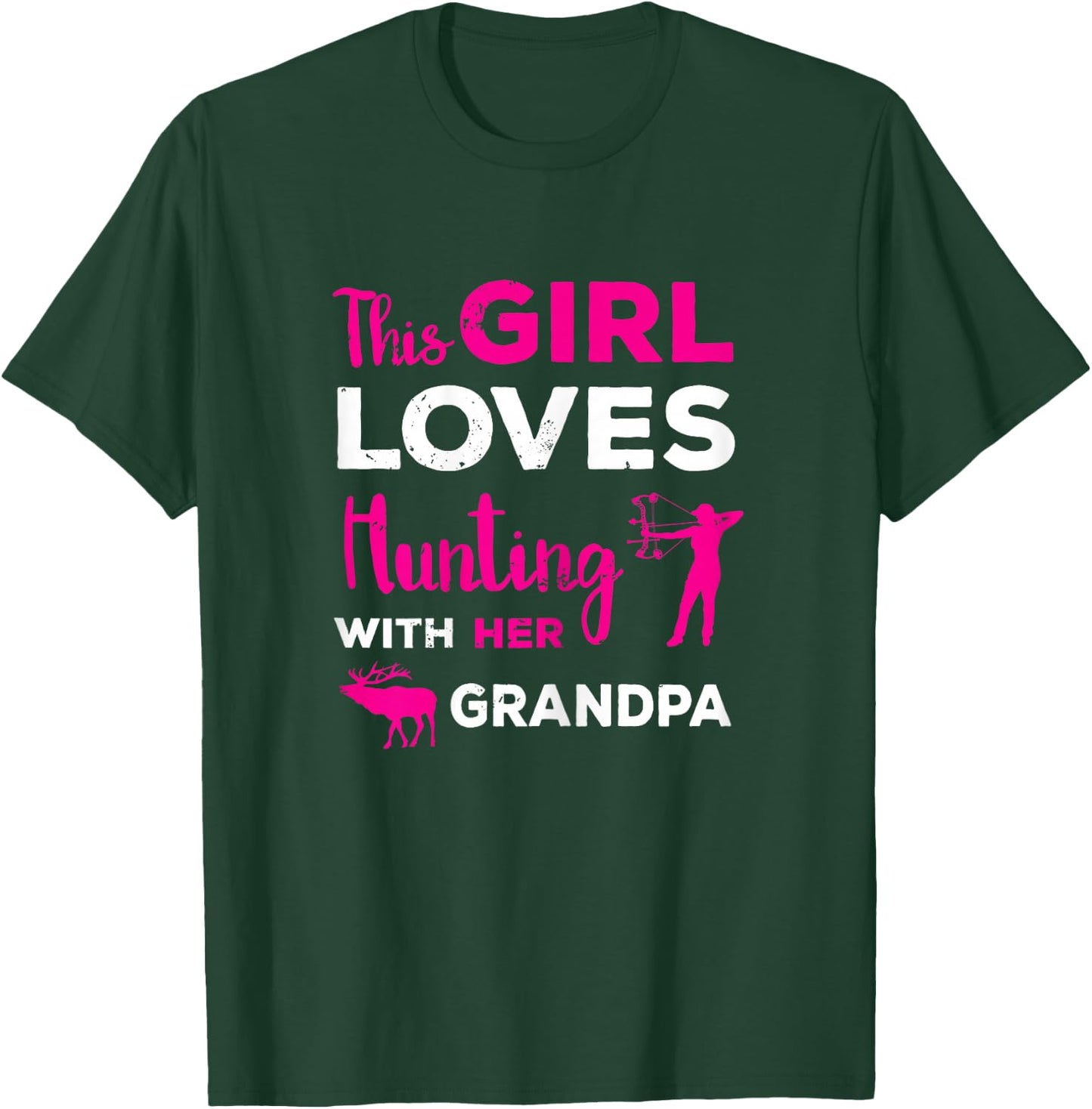 Cute Girls Hunting Gift Grandpa Hunting Granddaughter Hunter T-Shirt - T-Shirt | Forest