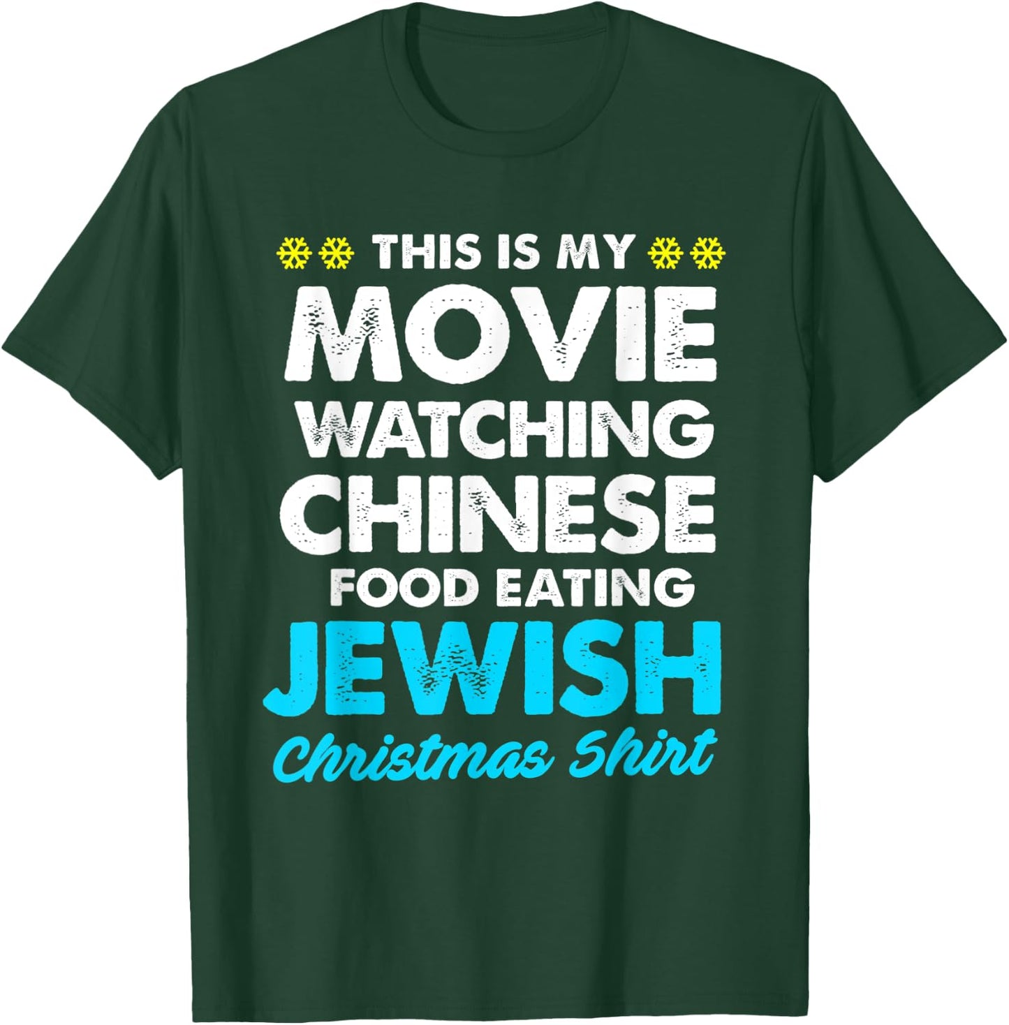 Funny Hanukkah This Is My Christmas Movie Watching T-Shirt - T-Shirt | Forest