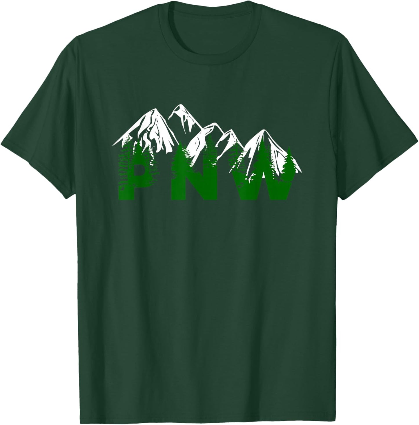 Pacific Northwest PNW Pine Trees Mountains Gift T-Shirt - T-Shirt | Forest