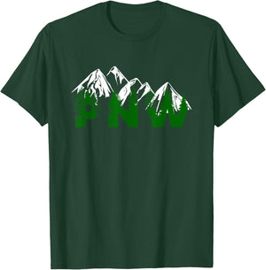 Pacific Northwest PNW Pine Trees Mountains Gift T-Shirt - T-Shirt | Forest