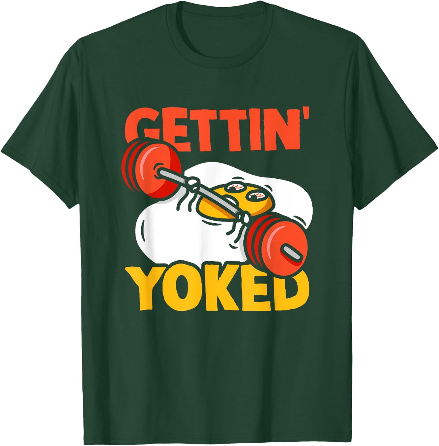 Weightlifter Getting Yoked Training Funny Bodybuilding Gym T-Shirt - T-Shirt | Forest