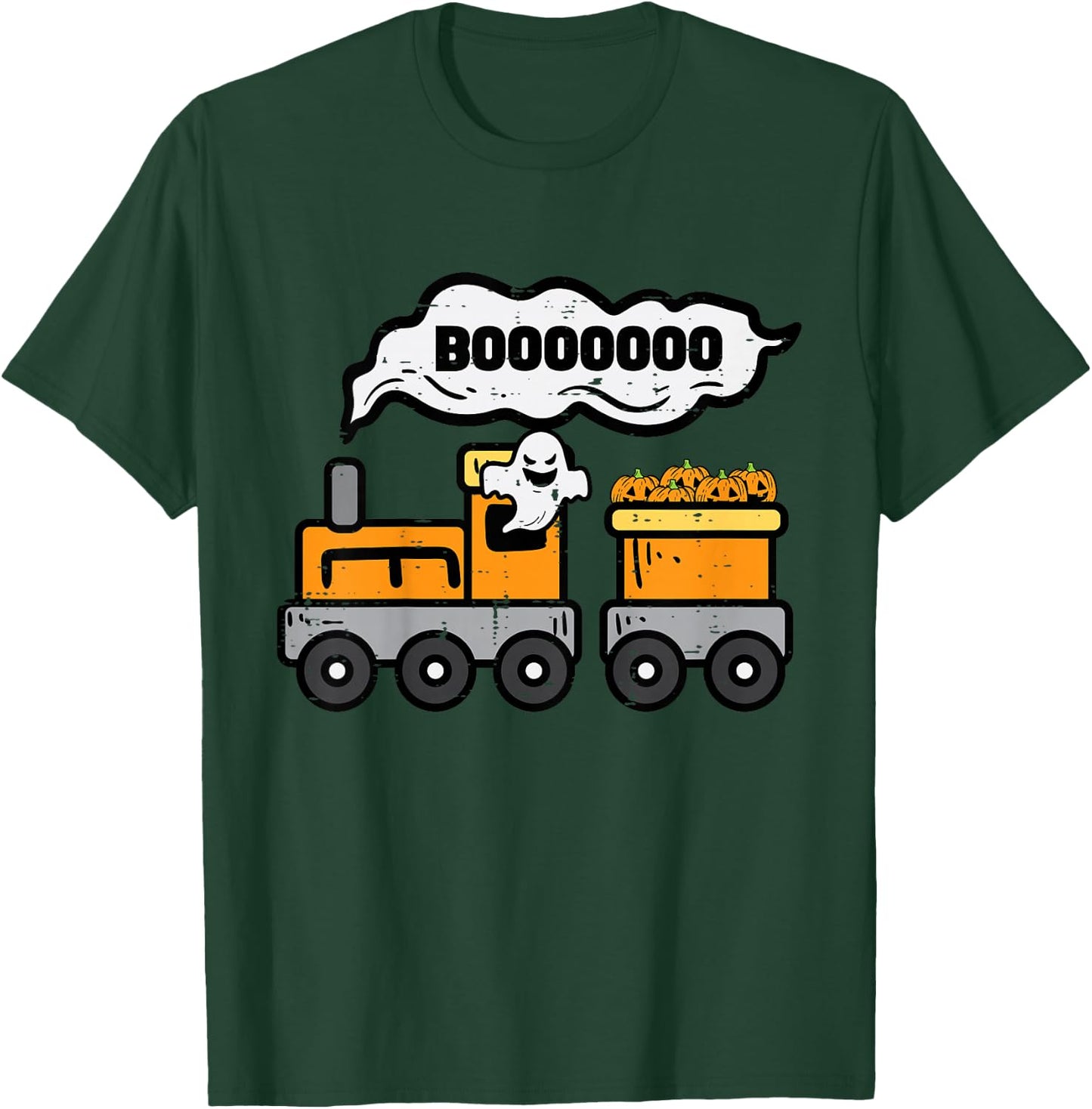 Kids Halloween Train Boo Ghost Costume Boys Kids Toddler Youth T-Shirt - T-Shirt | Forest