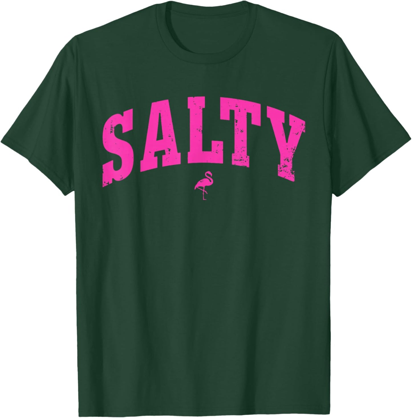 Salty Ocean Flamingo Life Coastal Summer Beach Girl Trendy T-Shirt - T-Shirt | Forest