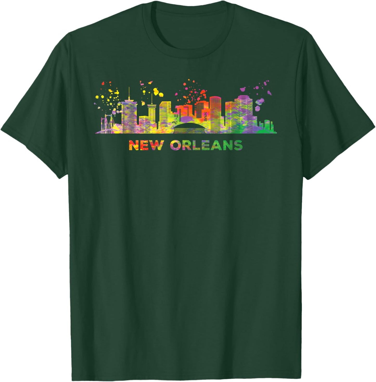 New Orleanian Skyline Colorful Cityscape New Orleans T-Shirt - T-Shirt | Forest